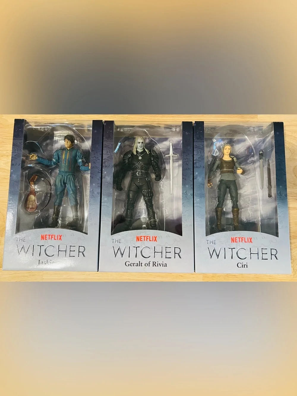 McFarland Toys The Witcher Set of 3 Figures, Geralt, Ciri, Jaskier, 2022